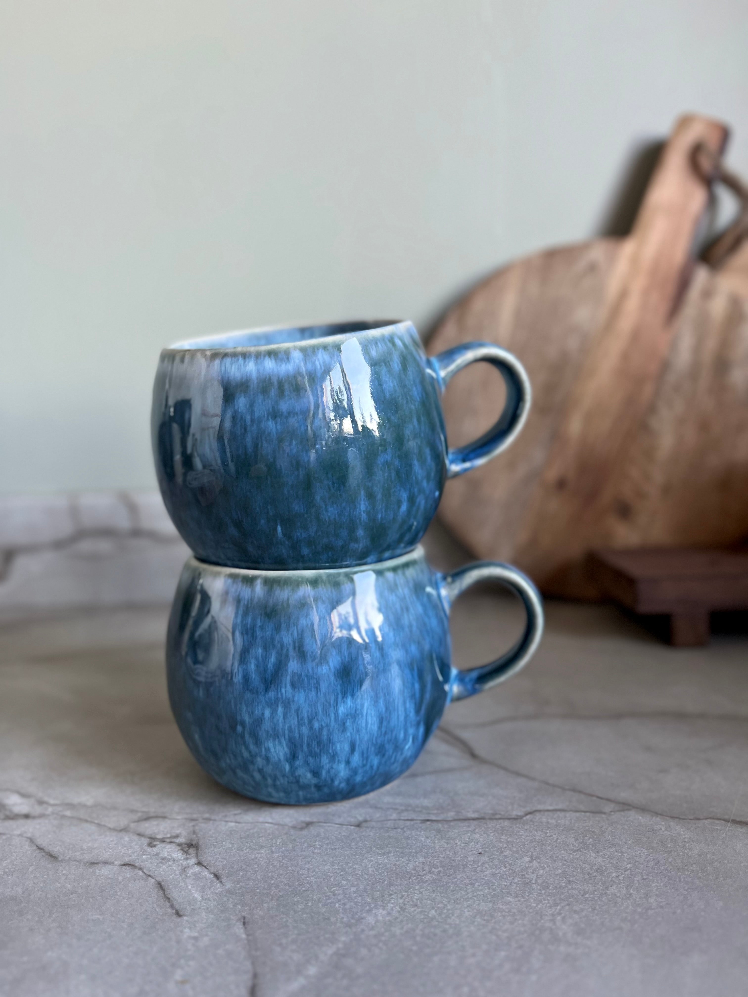 Round Glaze Mug Green