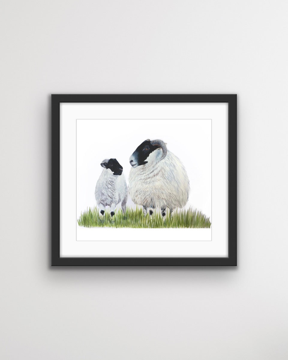 Perth Blackface Ewe and Lamb Original Painting