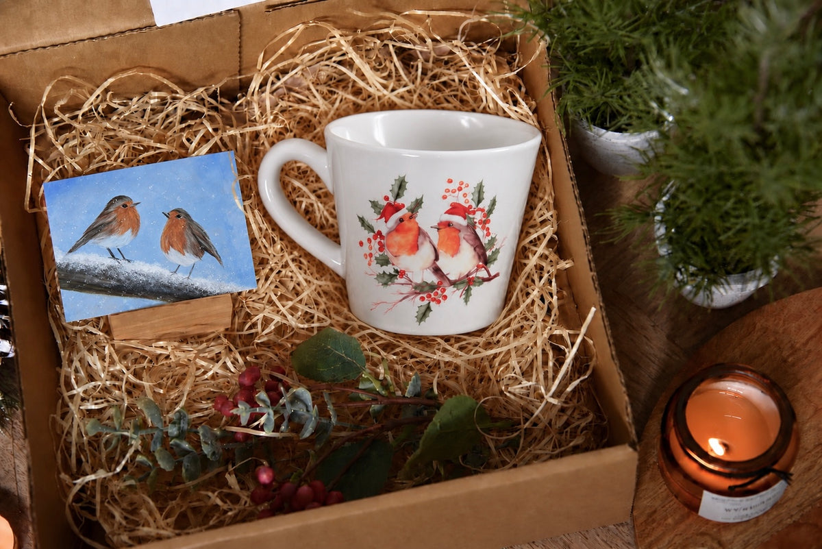 Christmas Robins Mug Gift Set