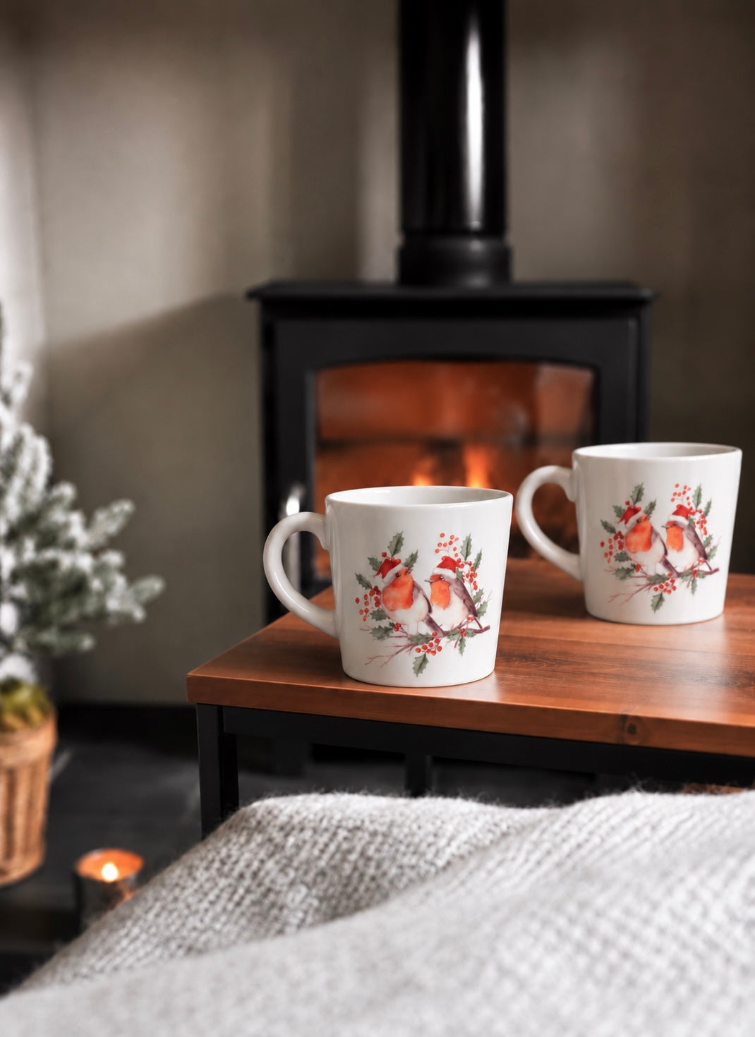 Christmas Robins Mug Gift Set