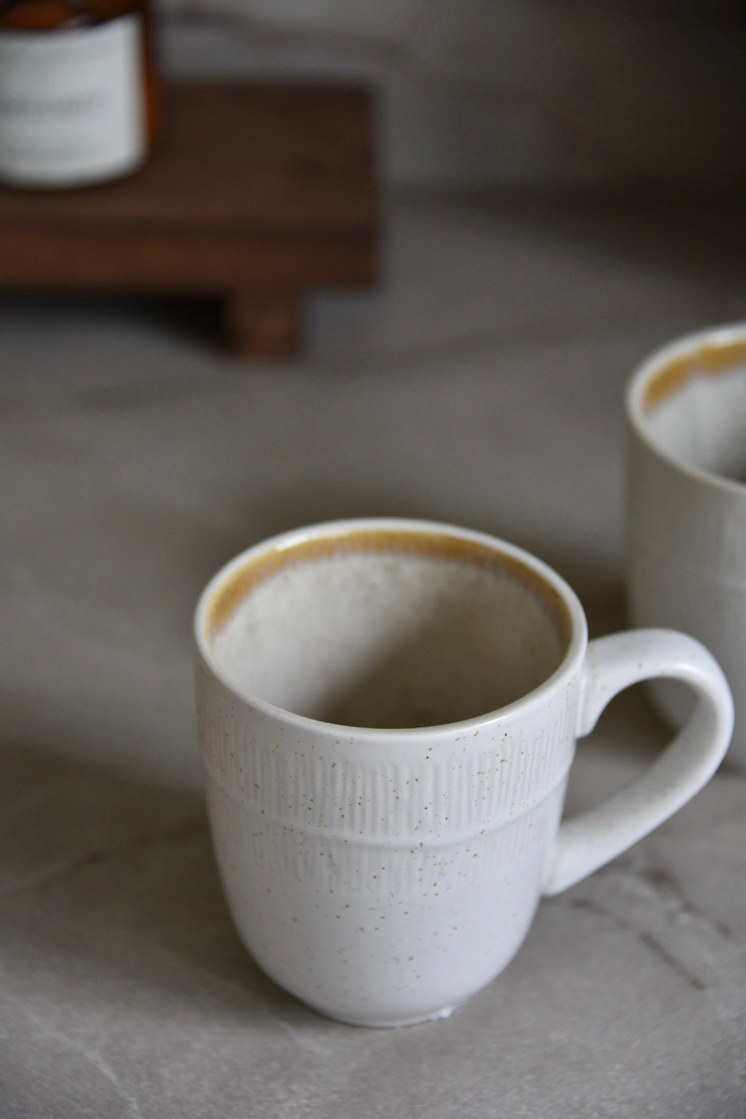 Artisan White and Beige Speckle Mug