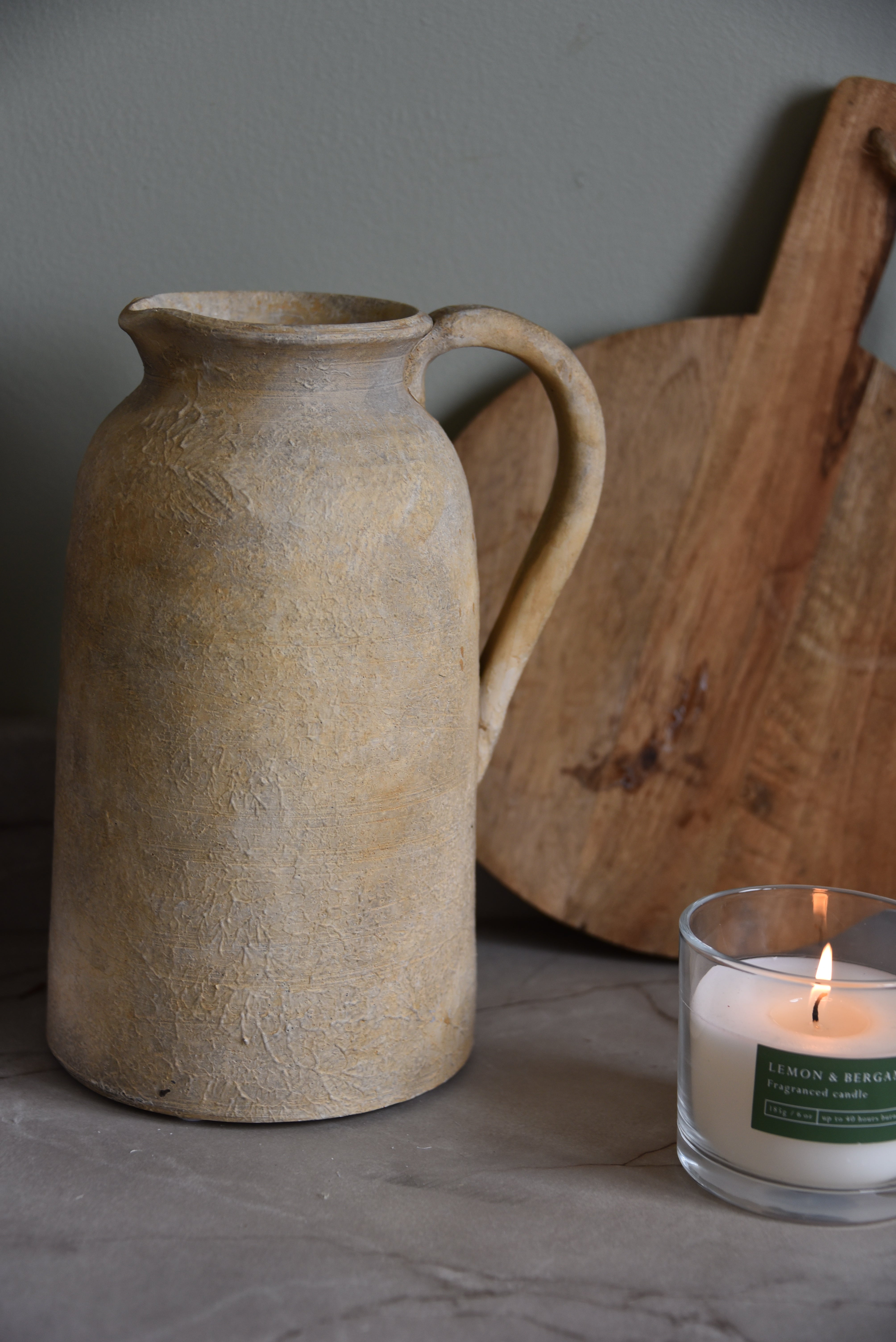 Large Rustic Beige Jug