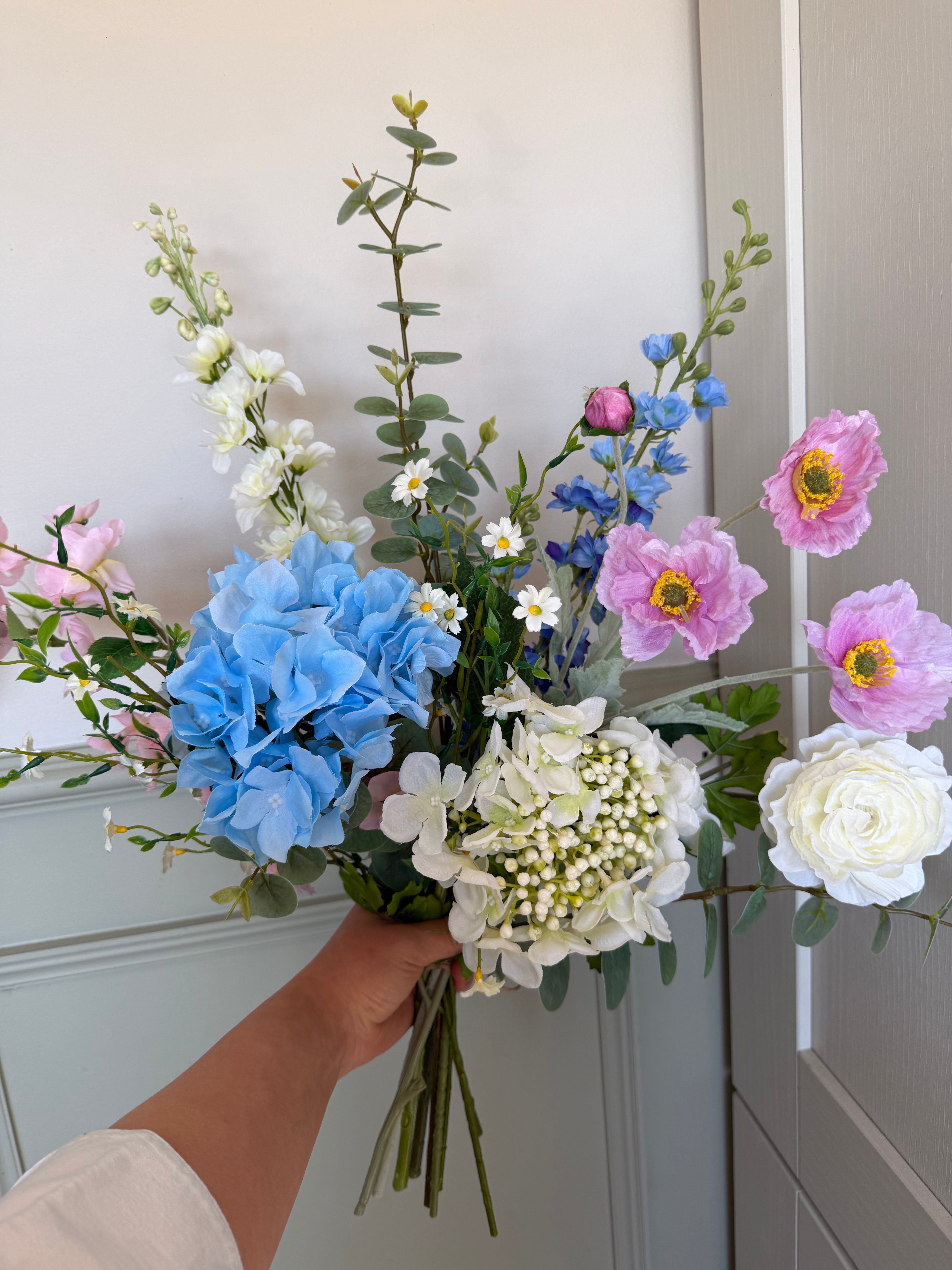Pastel Summer Meadow Bouquet- Faux Flowers