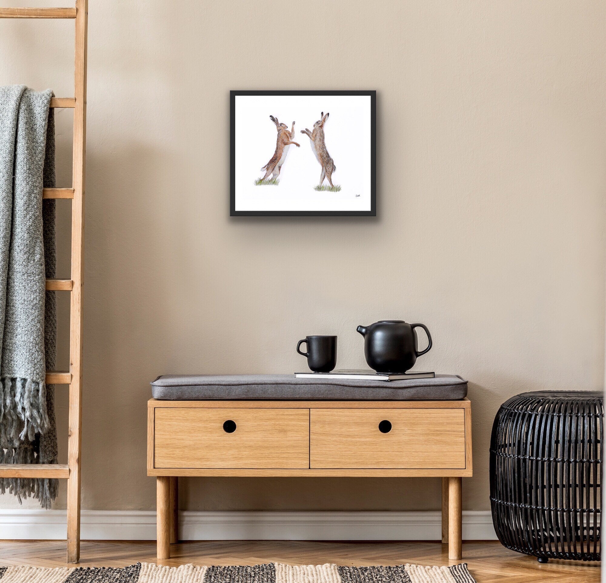 Boxing Hares Print