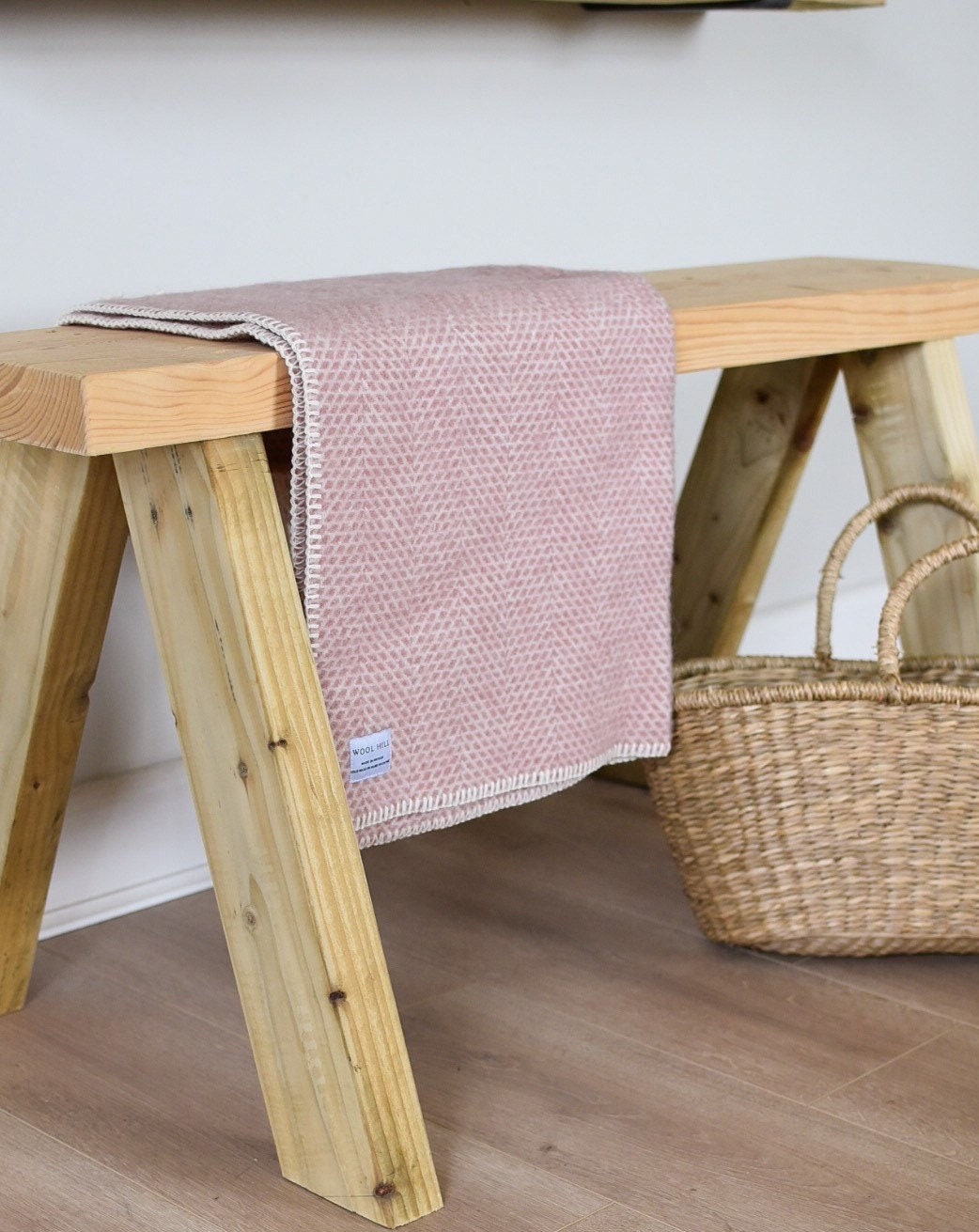 Pink Wool Baby Blanket Gift Set