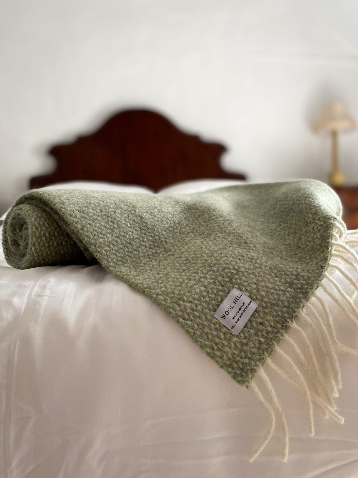 Green and Grey Wool Throw