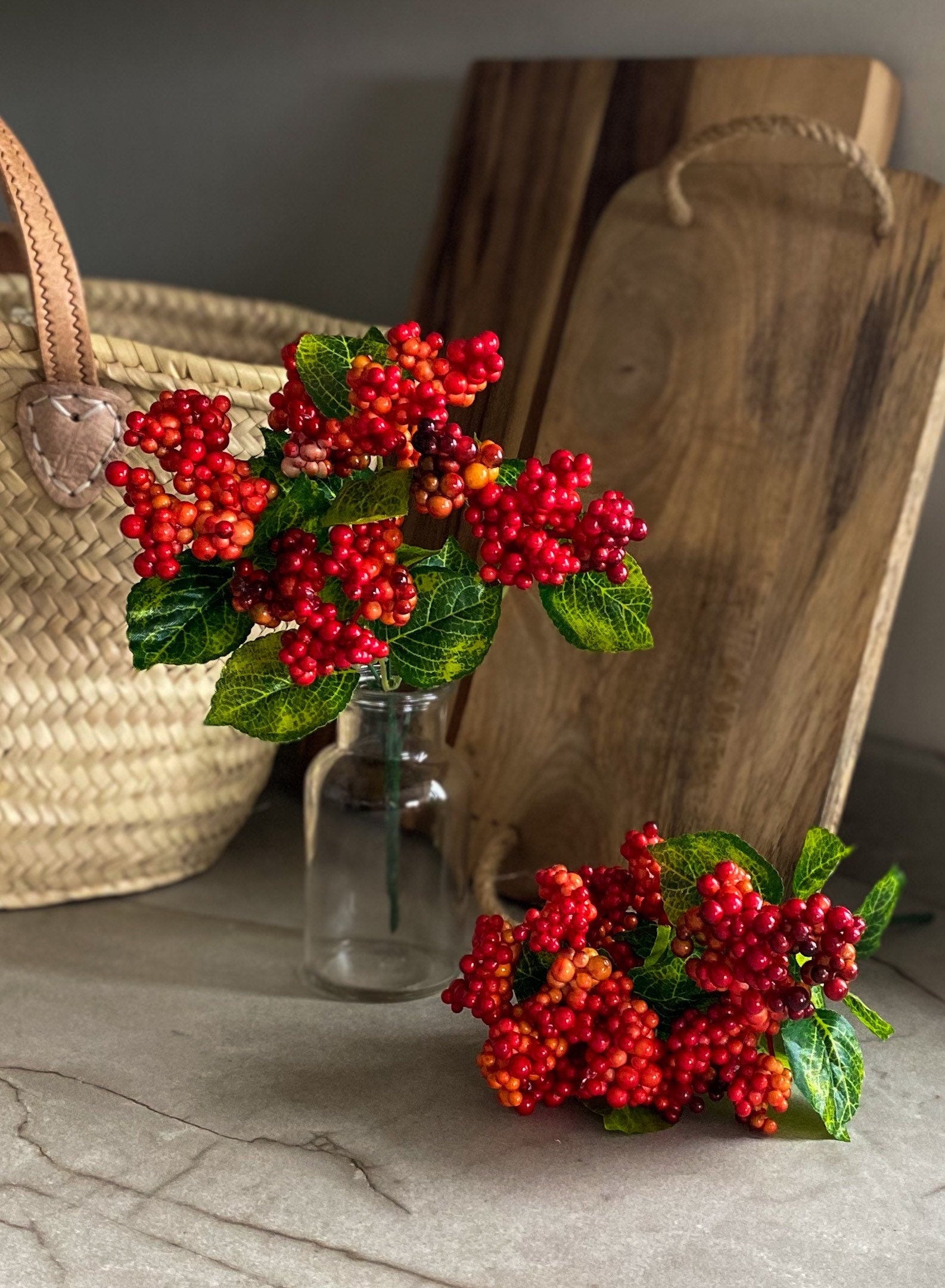 Petite Orange and Red Cluster Berries