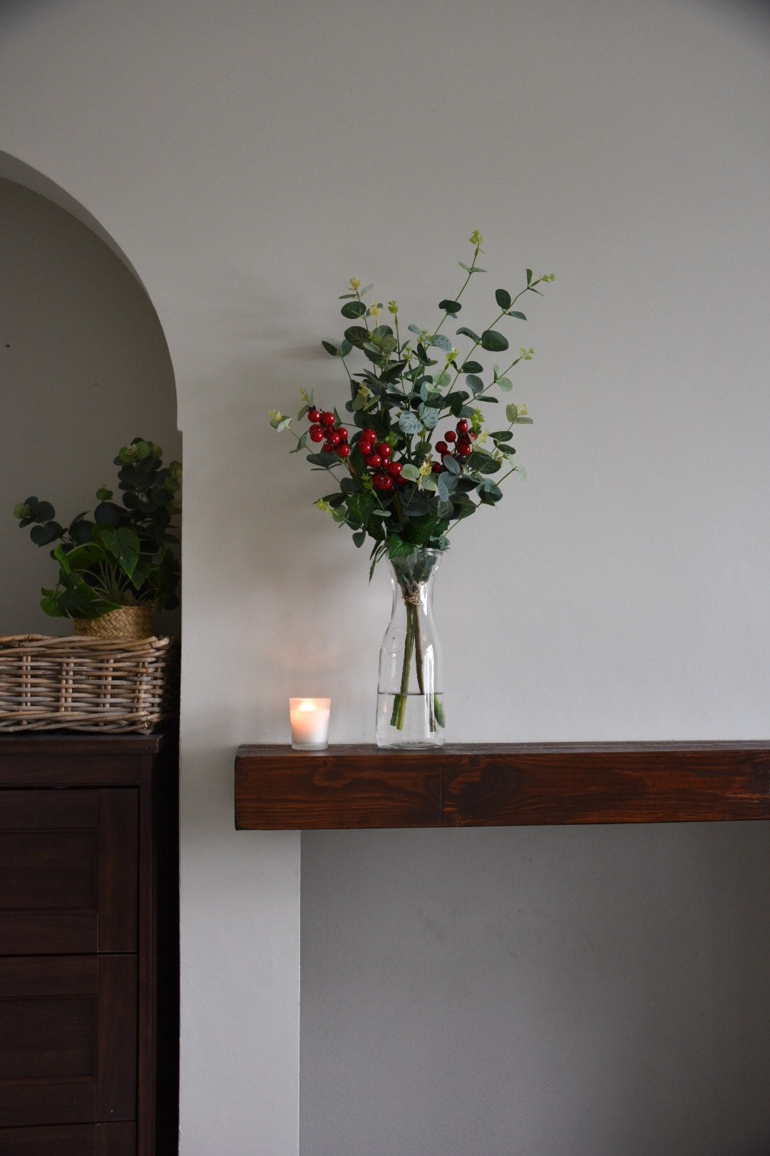 Red Berries and Eucalyptus Foliage