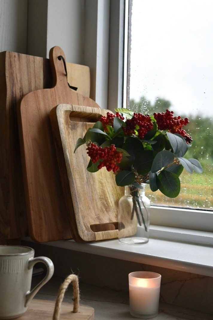 Petite Red Berry and Eucalyptus Bouquet