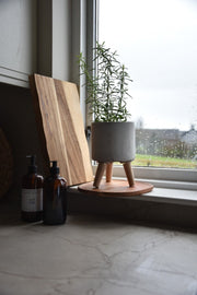 Grey Planter with Wooden legs