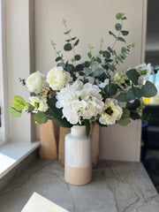 Luxury Ivory Rose, Cosmos and Hydrangea Arrangement