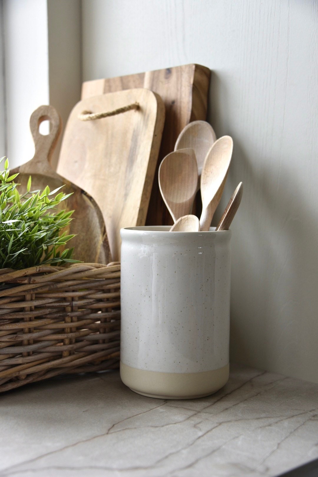 Two Tone Utensil Pot