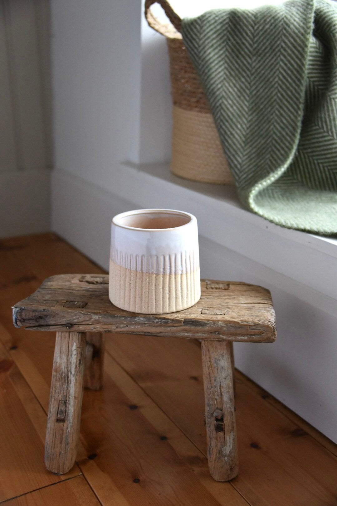 Ribbed Scandi Planter Pot