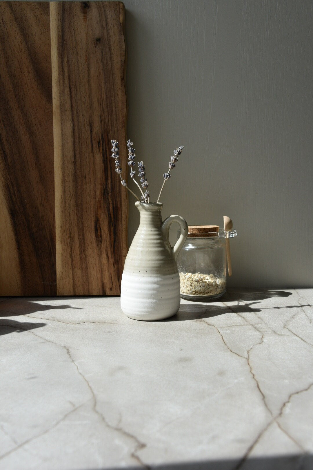 Milk White and Beige Bud Vase