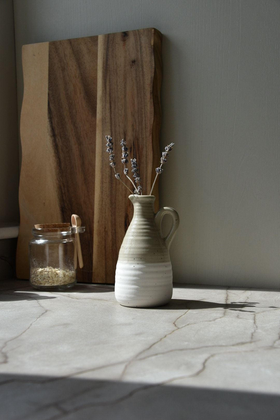 Milk White and Beige Bud Vase