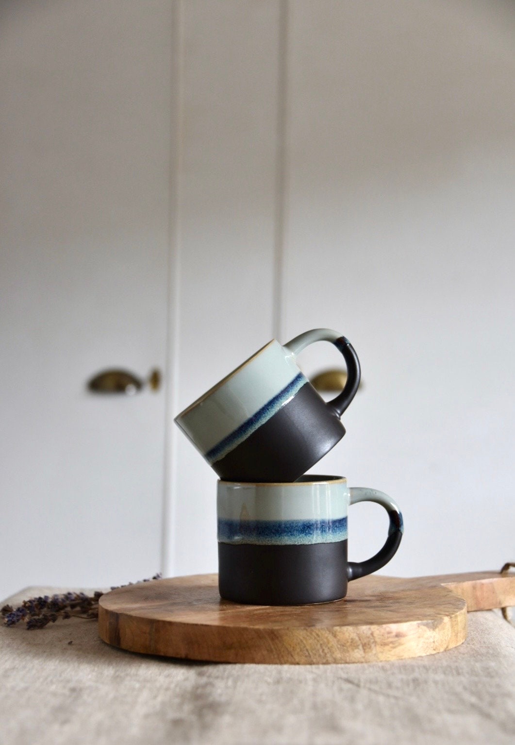 Two Tone Blue Tankard Mug