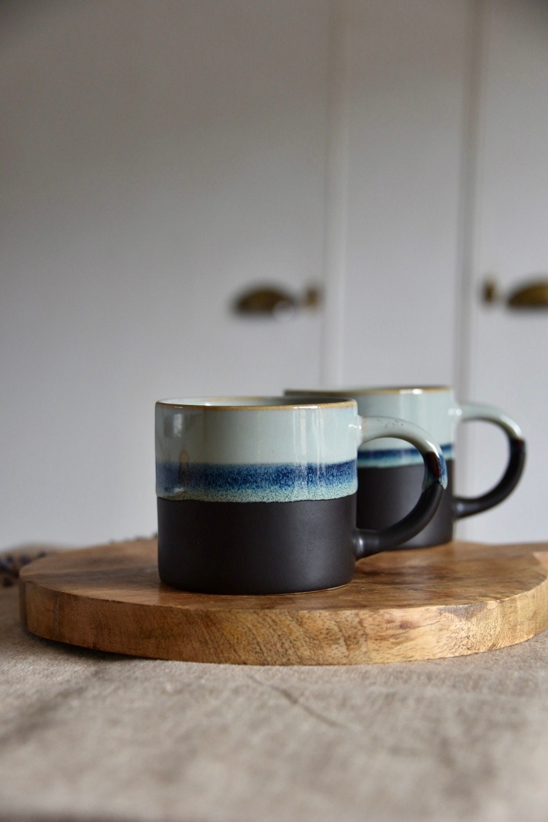 Two Tone Blue Tankard Mug