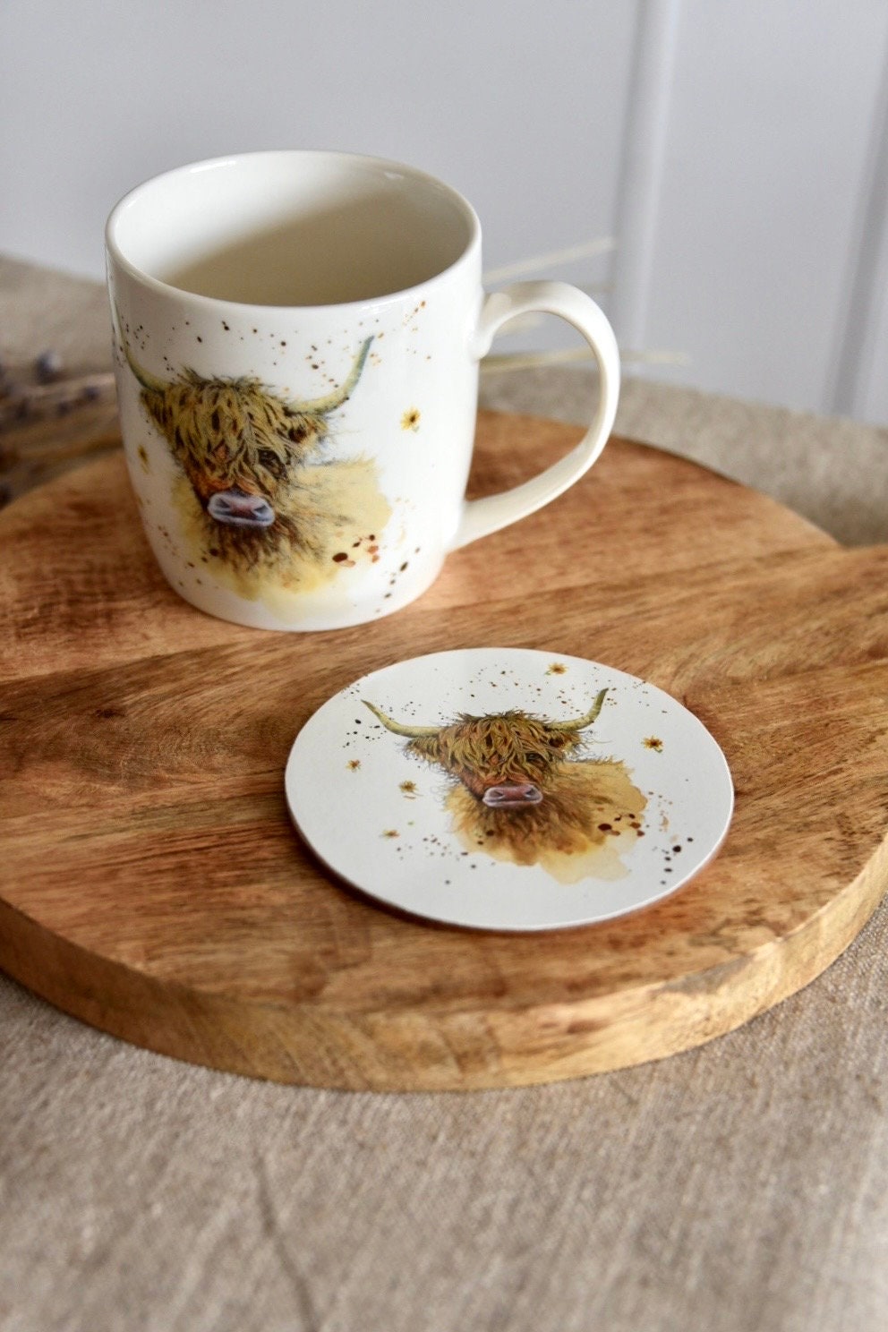 Highland Cow Mug and Coaster