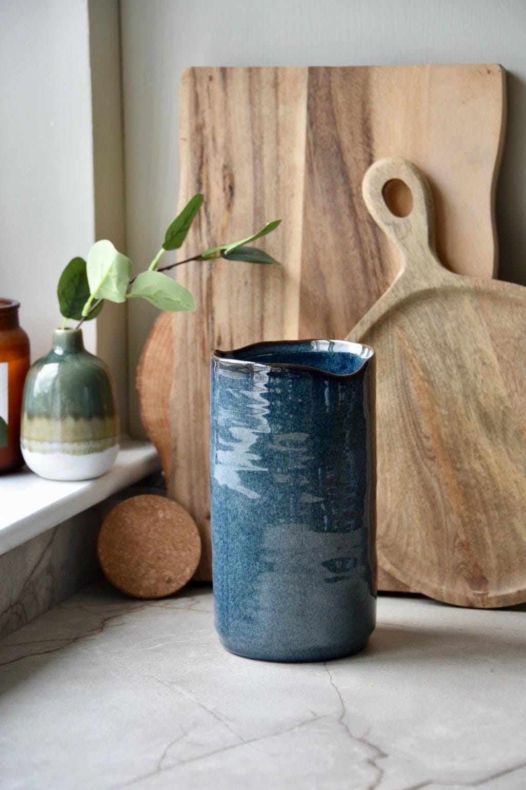 Navy Blue Ceramic Vase- 4 Colour Options