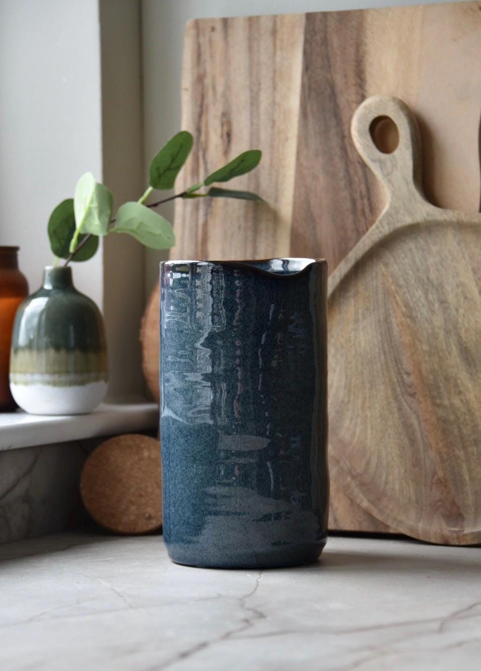 Navy Blue Ceramic Vase- 4 Colour Options