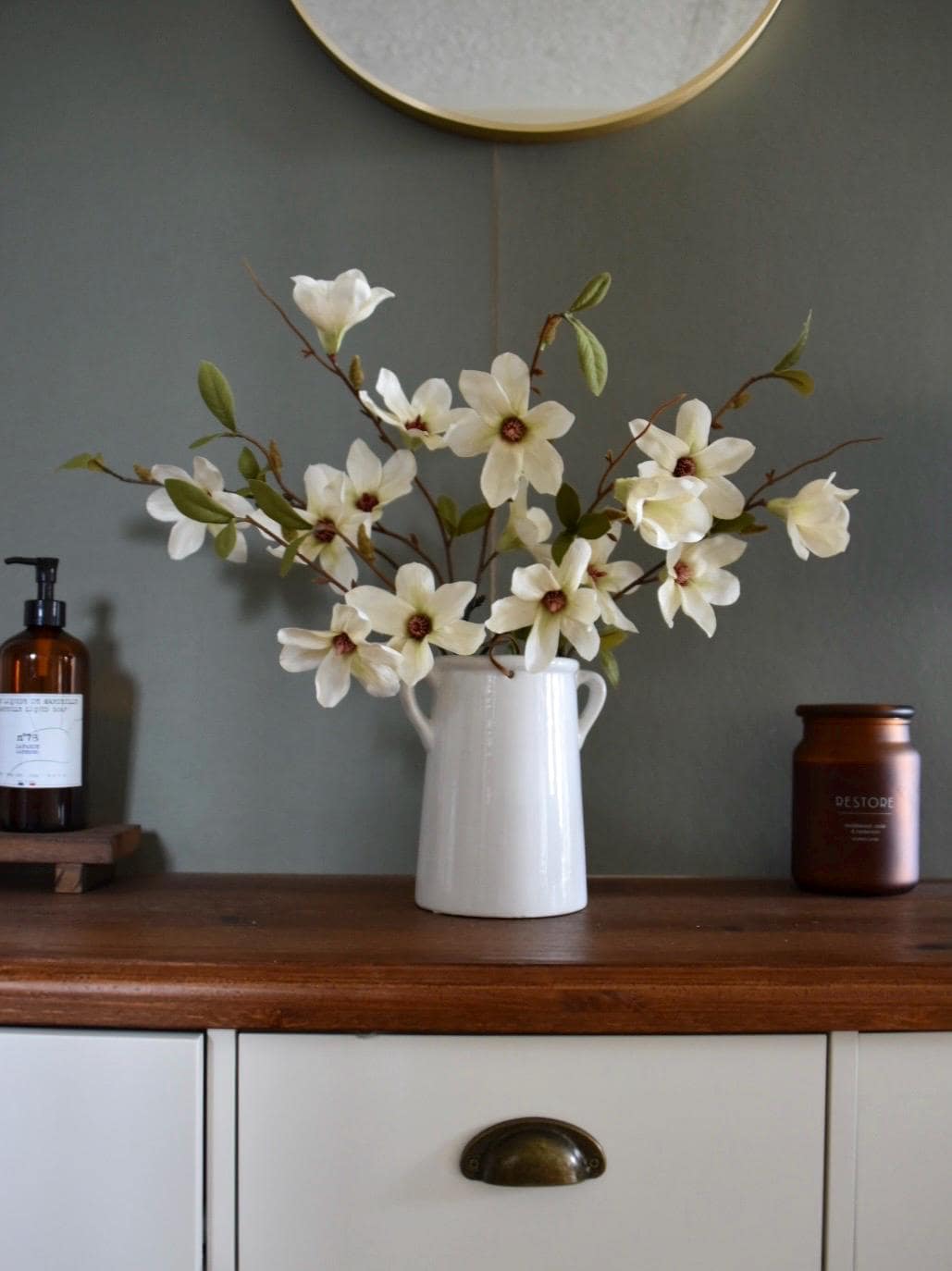 Magnolia Flower Spray 64cm