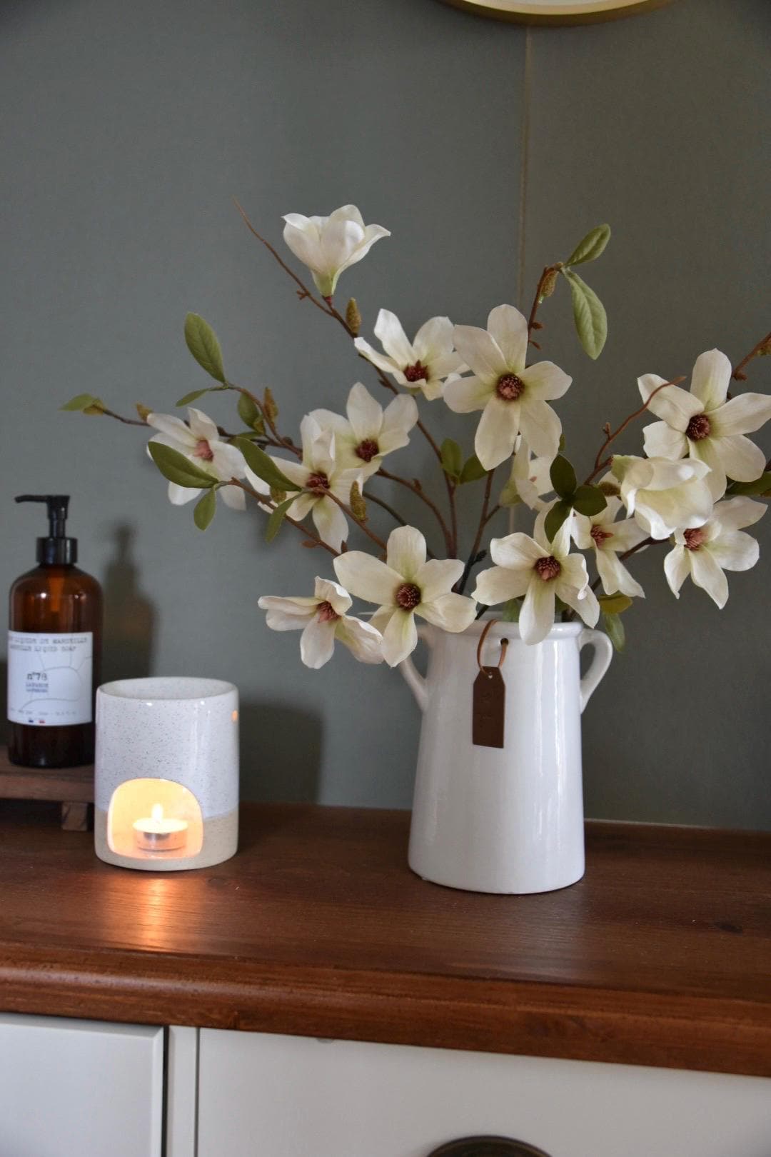 Magnolia Flower Spray 64cm