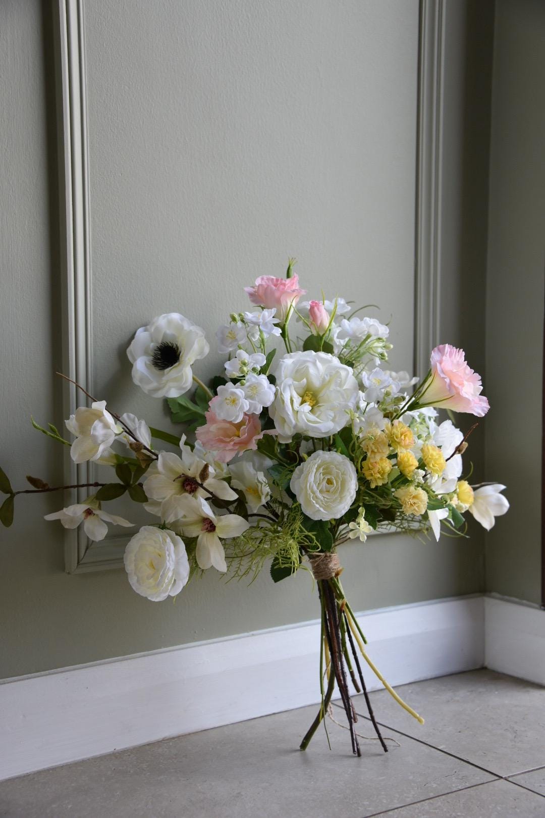 Anemone and Wildflower Faux Flower Arrangement