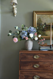 Blue Hydrangea & Pink Rose Faux Flowers