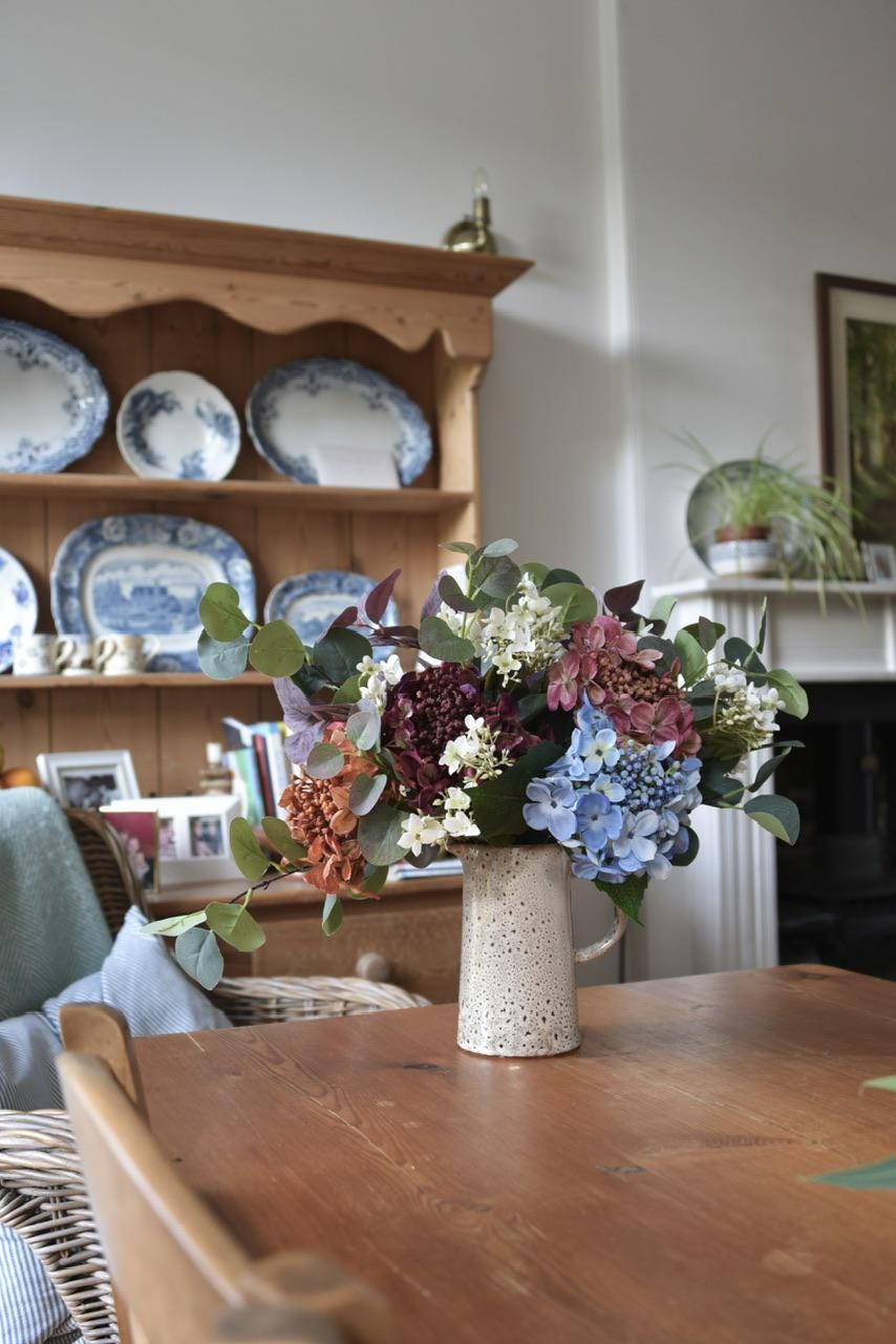 Colourful Dried Hydrangea Bouquet