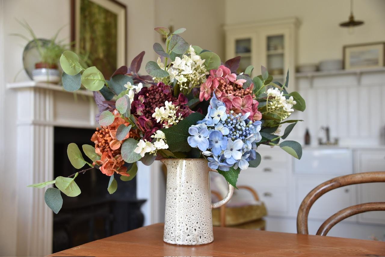 Colourful Dried Hydrangea Bouquet