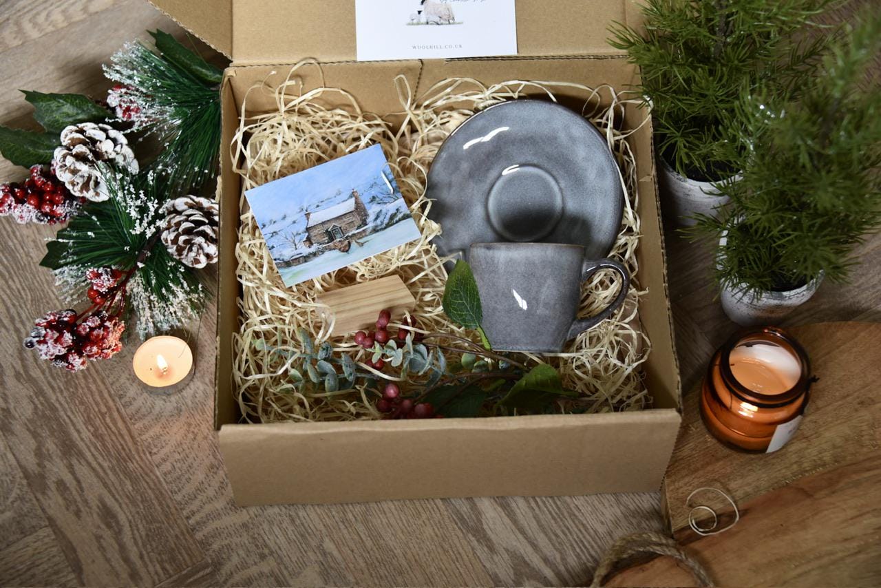 Grey Reactive Espresso Mug and Saucer Gift Set