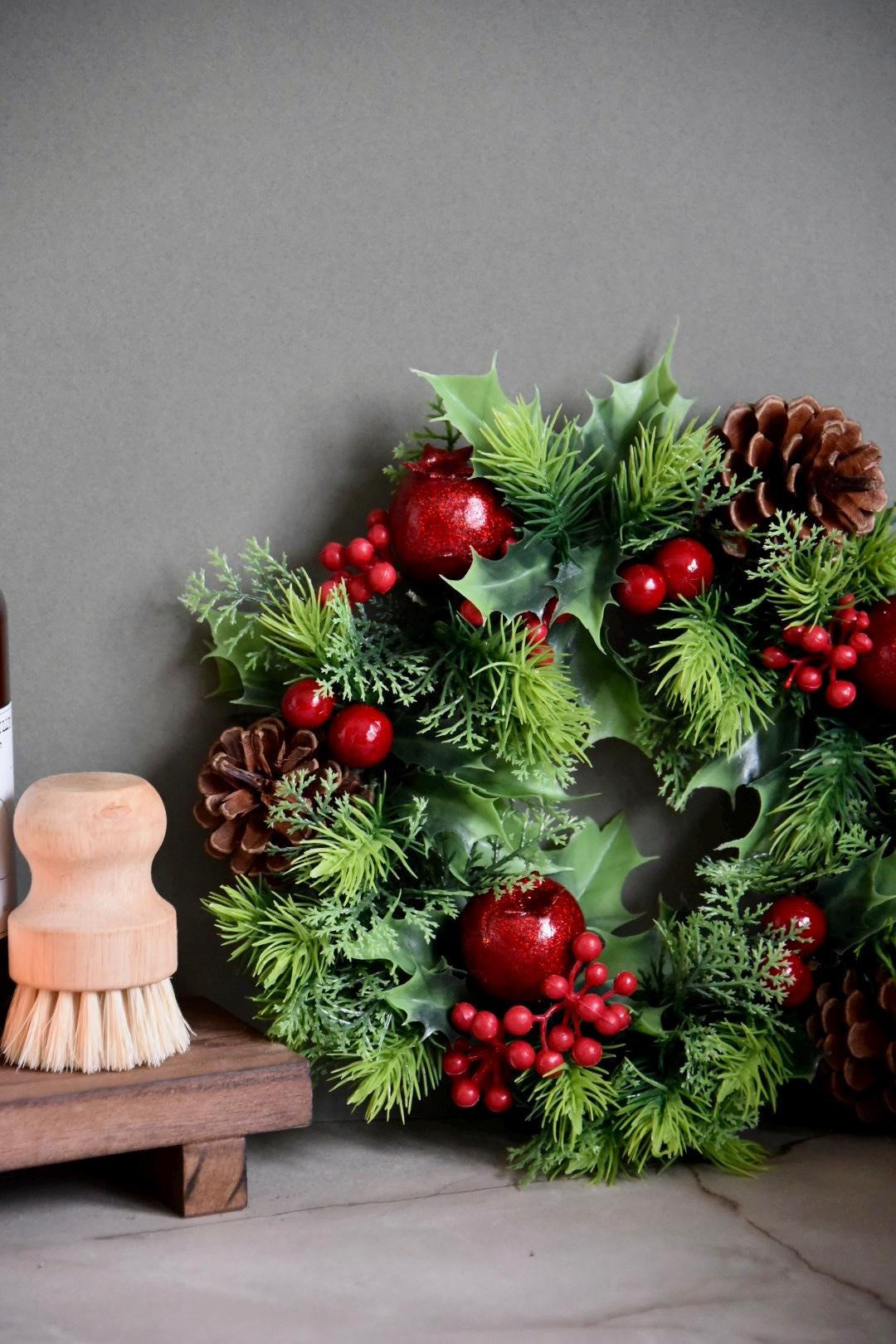 Small Artificial Red Christmas Wreath