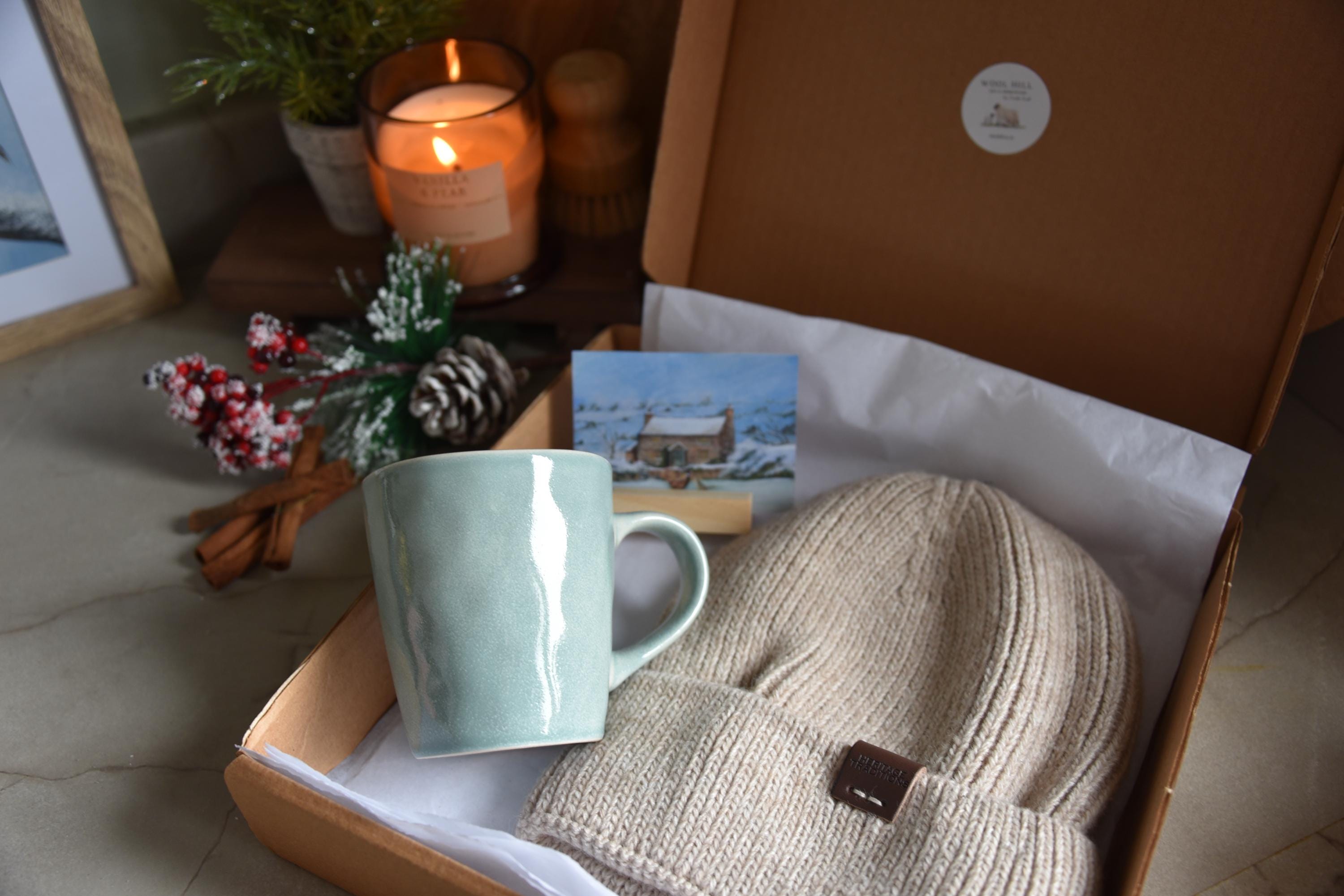 Fisherman Wool Beanie Hat Gift Set