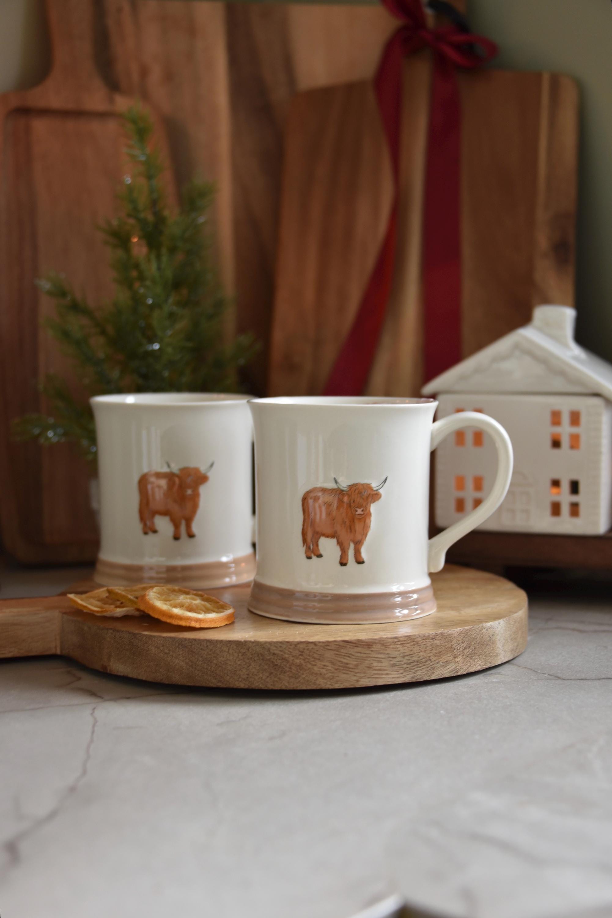 Highland Cow Embossed Tankard Mug Gift Set