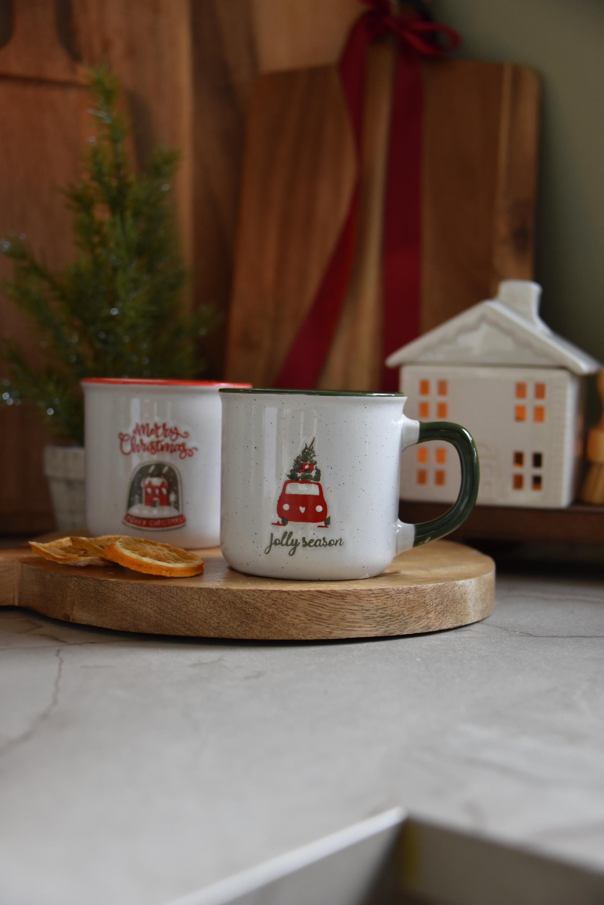 Christmas Embossed Tankard Mug Gift Set