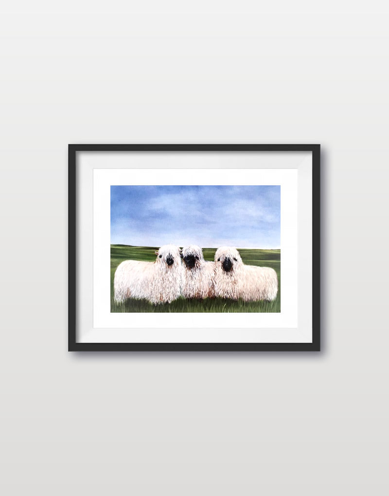 Valais Blacknose Sheep Original Painting